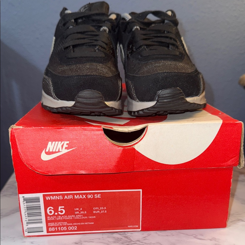 Nike Denim Black and White Air Max Sneakers - Picture 9 of 9